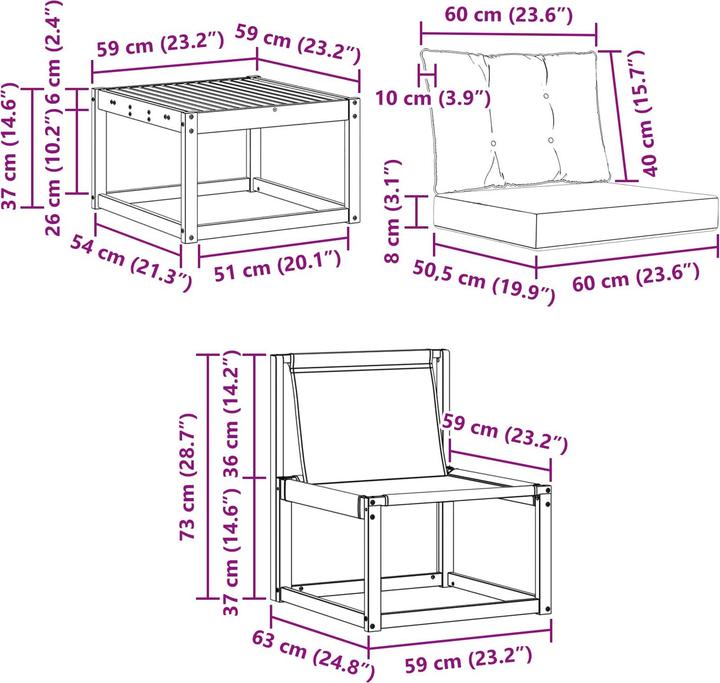 Produktbild vidaXL Outdoor-Sofa