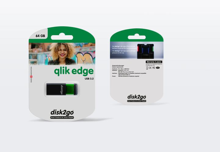 Image du produit Disk2go Qlik Edge (64 Go, USB-A)