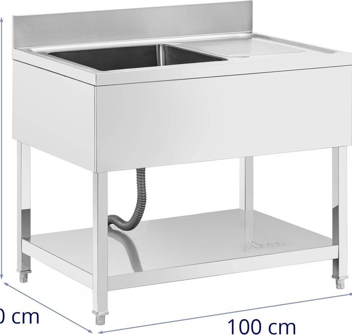 Image du produit Royal Catering Spültisch 1 Becken 500 x 500 x 300 mm Ablage Edelstahl-Spültisch Gastro