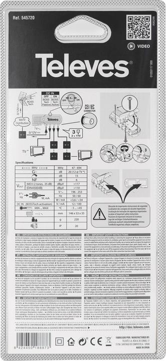 Actual product image Televes Antenna signal booster