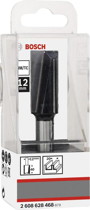 Image du produit Bosch Professional Zubehör Fraise à rainurer, 12 mm, D1 20 mm, L 40 mm, G 81 mm