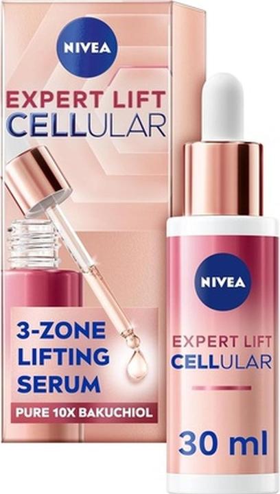 Image du produit NIVEA Cellular Expert Lift 3-Zone Lifting Serum 30ml Face Serum with Pure 10x Bakuchiol Visibly Reduibly (30 ml)