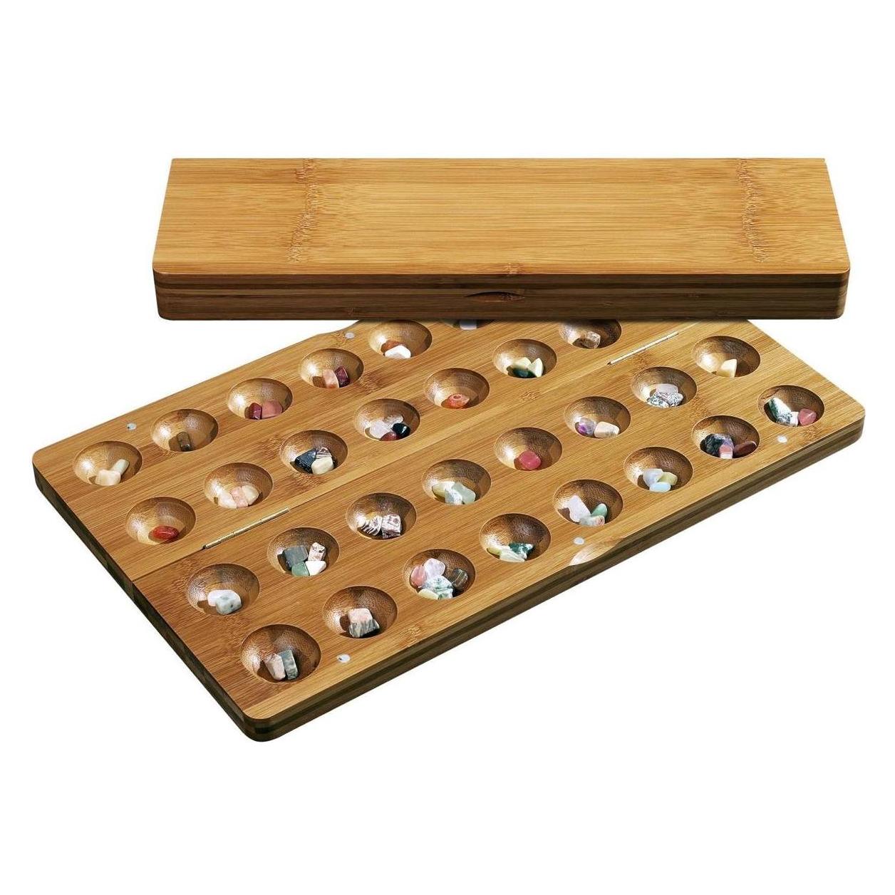 Philos 3257 Gioco Di Strategia In Bambù Per 2 Giocatori, Dai 6 Anni, Con Pietre Naturali