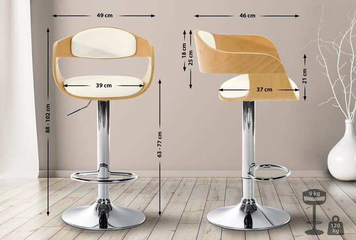 Actual product image CLP Kingston bar stool, natural/white