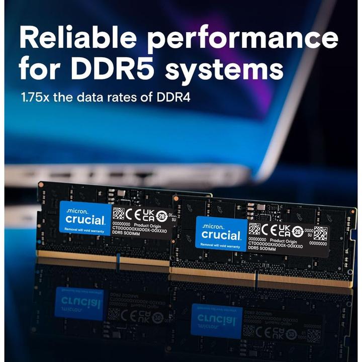 Produktbild Crucial CT32G48C40S5 (1 x 32GB, 4800 MHz, DDR5-RAM, SO-DIMM)