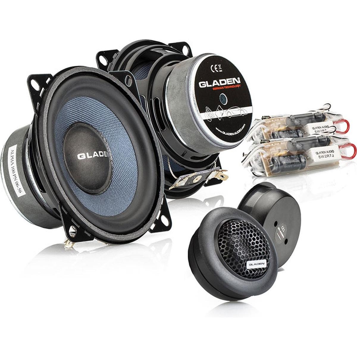 Gladen Glad Audio Alpha 100 -G2 - Autolautsprecher - 10 cm Composet - 2 Straßenlautsprecher - 100mm - 95 Wa (95 W, 10 cm) (Alpha 100-G2)