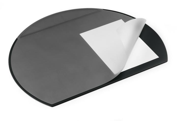 Immagine prodotto Durable Cuscinetto da scrivania 65 x 52 cm (l x h) con foglio di alluminio PVC nero semicircolare (65 x 52 cm)