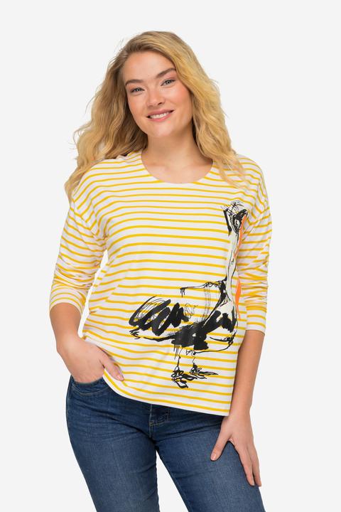 Actual product image Laurasøn Striped Pelican Print Shirt OEKO-TEX Made in Green (L)