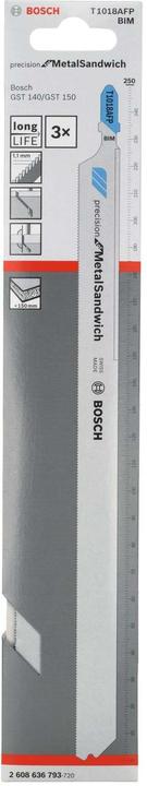 Produktbild Bosch Professional Zubehör PRO Metal Sandwich T1018AFP Stichsägeblatt, 250 mm, 3-tlg.