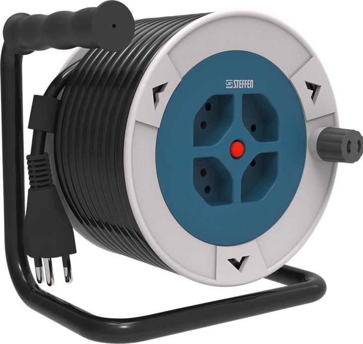 Image du produit Steffen Enrouleur de câble avec poignée 4xT13 Td 3x1.0 mm² 15 m (15 m, 1 mm²² mm)