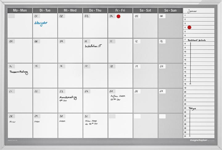 Actual product image Magnetoplan Monthly planner CC horizontal (92 x 62.5 cm)