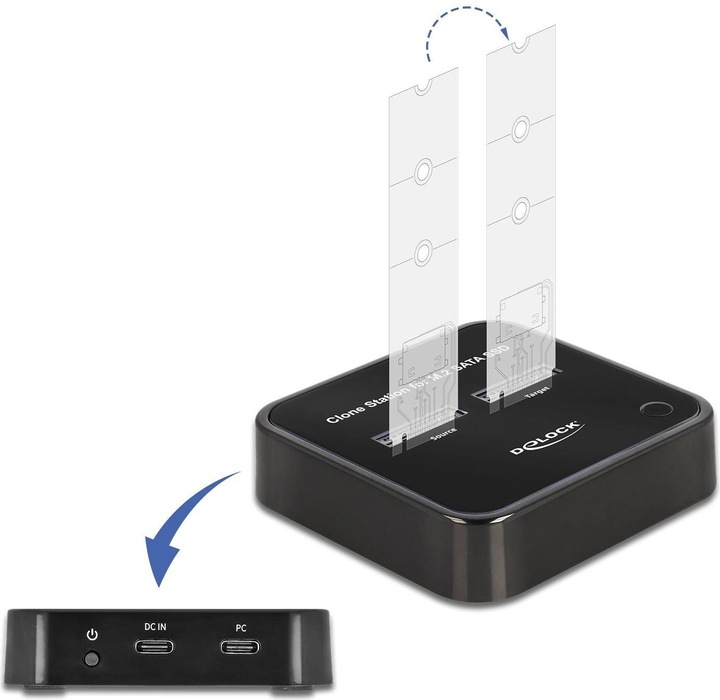 Image du produit Delock Station d'accueil M.2 pour 2 x M.2 SATA SSD avec fonction de clonage
