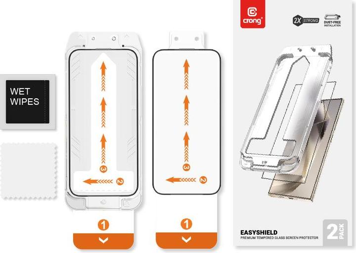 Actual product image Crong EasyShield 2-Pack - Tempered glass Samsung Galaxy S24 (2 pieces) (2 pcs., Galaxy S24)