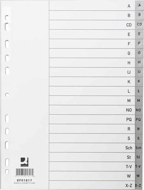Image du produit Q-Connect Répertoire plein format en PP, avec feuille d'index