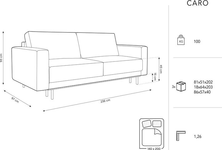 Produktbild Micadoni Caro (3-Sitzer)