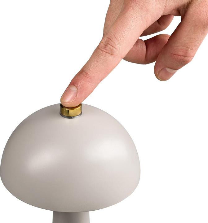Actual product image Idena LED Tischleuchte Touch Fado Metall grau 10x16,5cm Akku USB C dimmbar 3 Modi Innen