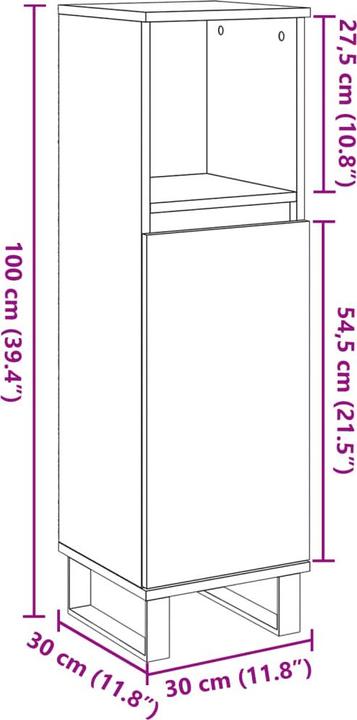 Produktbild vidaXL Badezimmerschrank (30 x 30 x 100 cm)