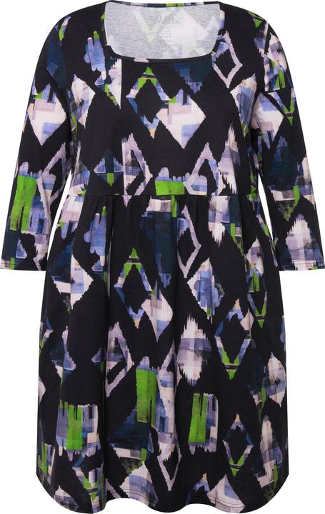Actual product image Ulla Popken Geometric Print 3/4 Sleeve Knit Tunic (50, 52)