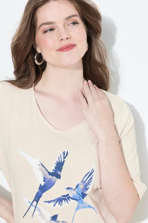 Produktbild Ulla Popken T-Shirt, Schwalben, Classic, V-Ausschnitt, Halbarm (42, 44)