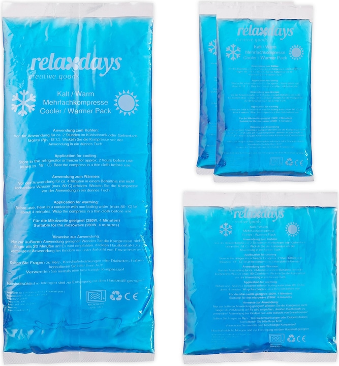 Relaxdays 4x Kühlpad (4 x, 870 g)
