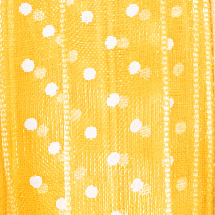 Produktbild Mabella Gelbes Satinband mit weissen Punkten (20x)