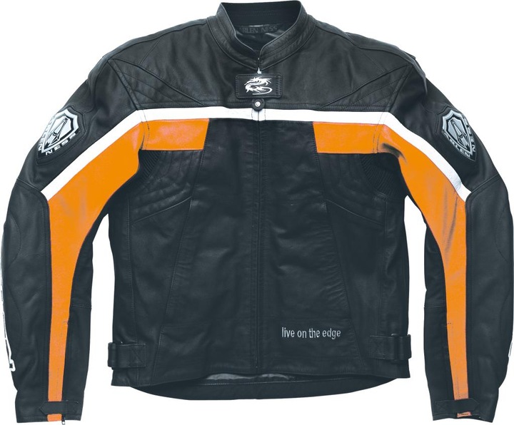 Produktbild Arlen Ness LJ-3178-AN Lederjacke schwarz-orange-weiss 52 (Herren, 52)
