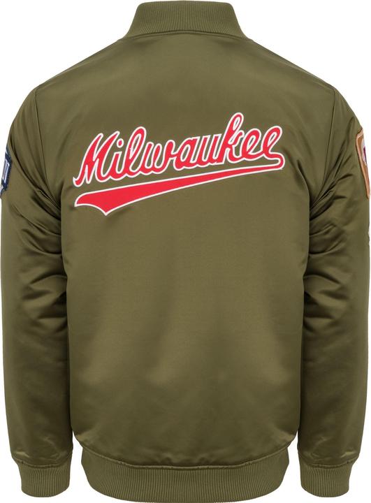 Image du produit Mitchell & Ness M&N Satin Bomber Veste - PATCHES Milwaukee Bucks (M)