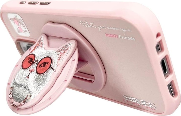 Produktbild Nimmy Glasses Cool Cat MagSafe case for iPhone 16 Pro Max pink (Apple iPhone 16 Pro Max)