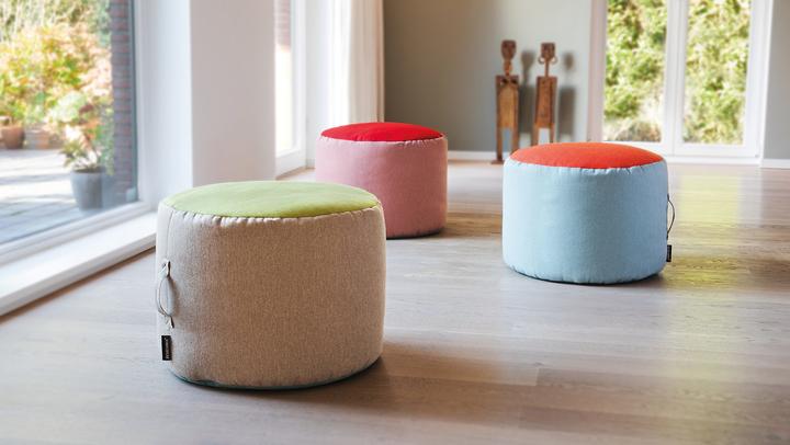 Produktbild Remember Pouf Sand, 40 x 55 cm, Beige/Hellgrün