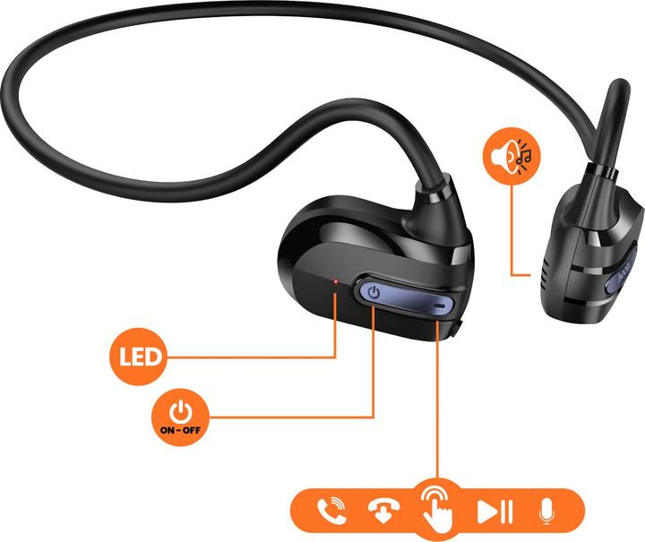 Produktbild Hoco ES63 Graceful Headset Kabellose Luftleitung Konnektivität/Musik Bluetooth Schwarz (8 h, Kabellos)