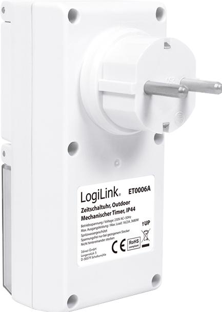 Actual product image LogiLink Mechanical timer, set of 2, IP44, white