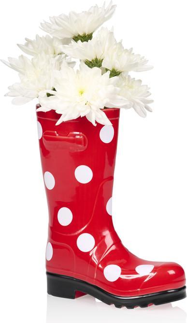Immagine prodotto Bitten Wellington Boot Vase Dotty Red (1x)
