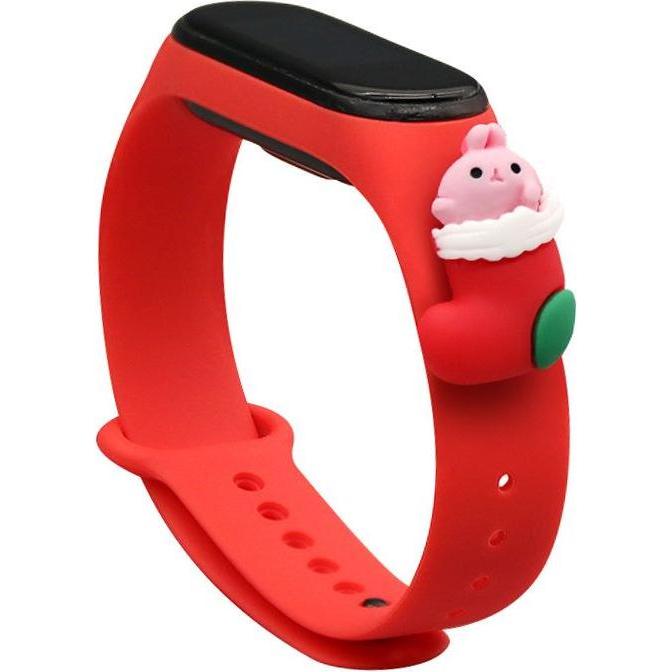 Hurtel Strap Xmas Wristband for Xiaomi Mi Band 4 / Mi Band 3 Christmas Silicone Strap Bracelet Red (Santa 1 (Mi Band 3),...