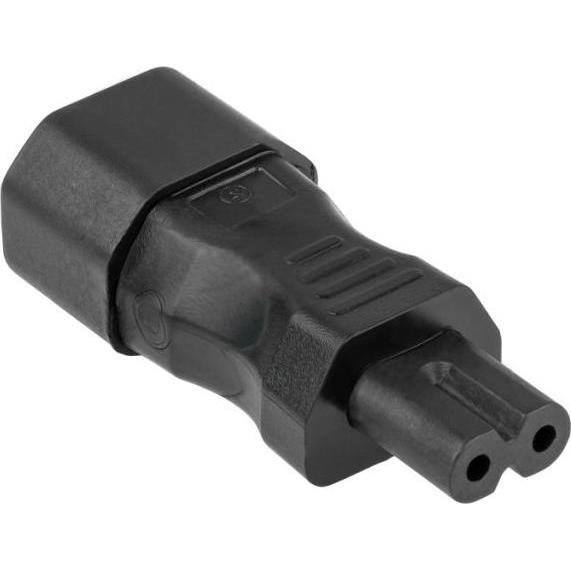 Kabelmeister Adattatore di alimentazione da spina IEC C14 (dritta) a presa C7/Euro 8 (dritta), nero, Cavo di alimentazione, Nero