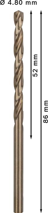 Produktbild Bosch Professional Zubehör PRO Stainless Steel HSS-Co Spiralbohrer, 4.8 x 52 x 86 mm (4.8 mm)