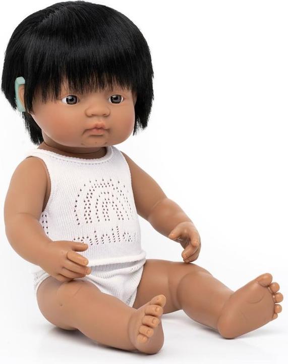 Actual product image Miniland Hispanic boy with hearing aid