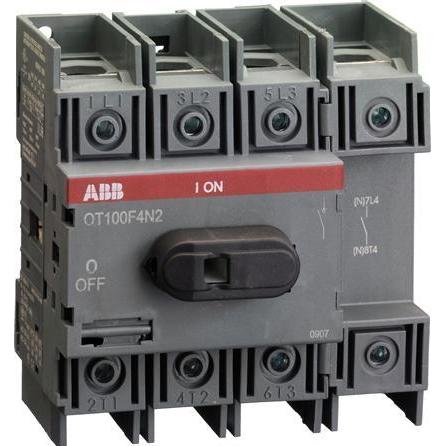 ABB, Systemstromversorgung, Trennschalter 4P 100A IP 20 37kW 750V ac 3-pha