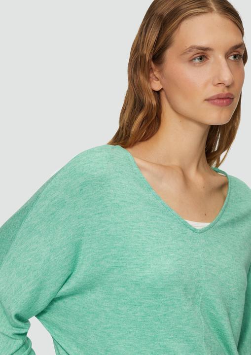 Actual product image S.Oliver T-Shirt Meliertes Langarmshirt mit Fledermausärmeln (48)