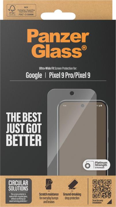 Actual product image PanzerGlass Ultra-Wide Fit (1 pcs., Google Pixel 9, Google Pixel 9 Pro)