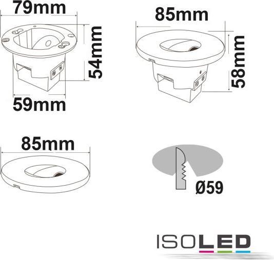 Image du produit Isoled Couvercle gris argenté angulaire pour l'applique murale LED Sys-Wall68