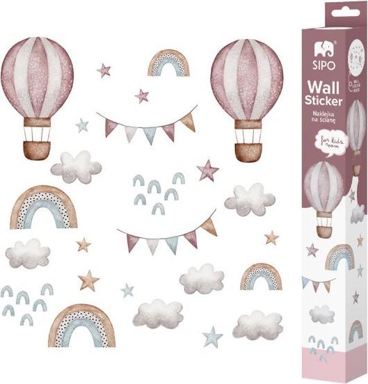 Konjac Sponge ROOM Decor SIPO-WS63040 NAKLEJKI NA ŚCIANĘ BALONY TĘCZA GWIAZDKI