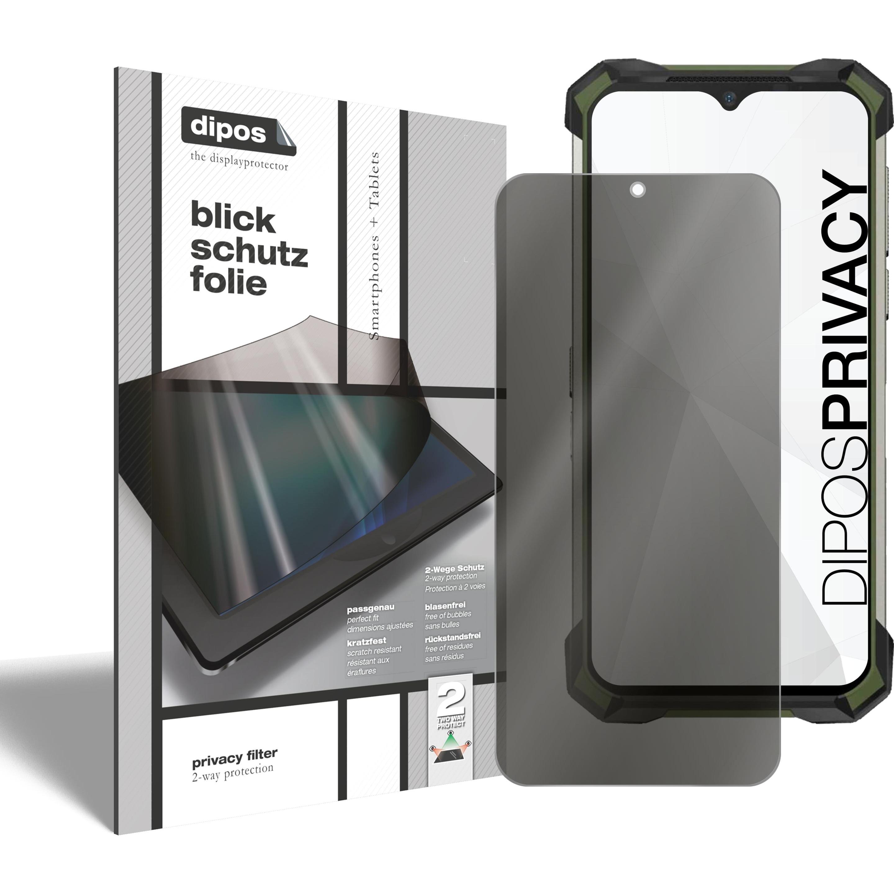 Dipos Blickschutzfolie 2-Way Anti-Shock (1 Stück, Doogee S88 Plus), Smartphone Schutzfolie, Transparent
