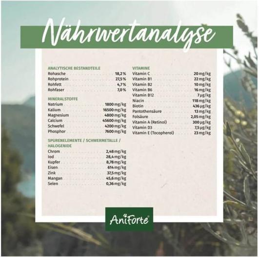 Nährwerte und Zutaten AniForte BARF Complete (Adult, 1 Stk., 500 g)