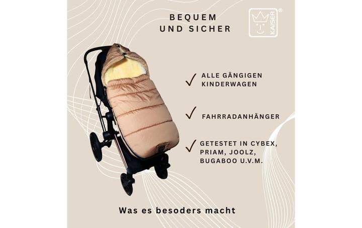 Produktbild Kaiser Baby Kaiser Thermo Fusssack mit Lammfelleinlage Sheepy, sand