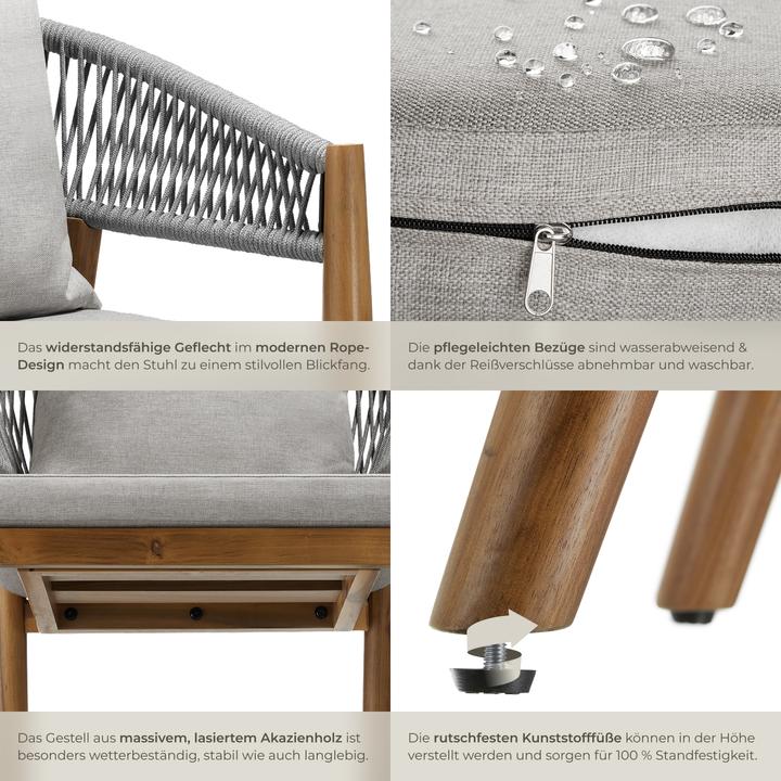 Actual product image tectake Garden chair Manacor, Rope design