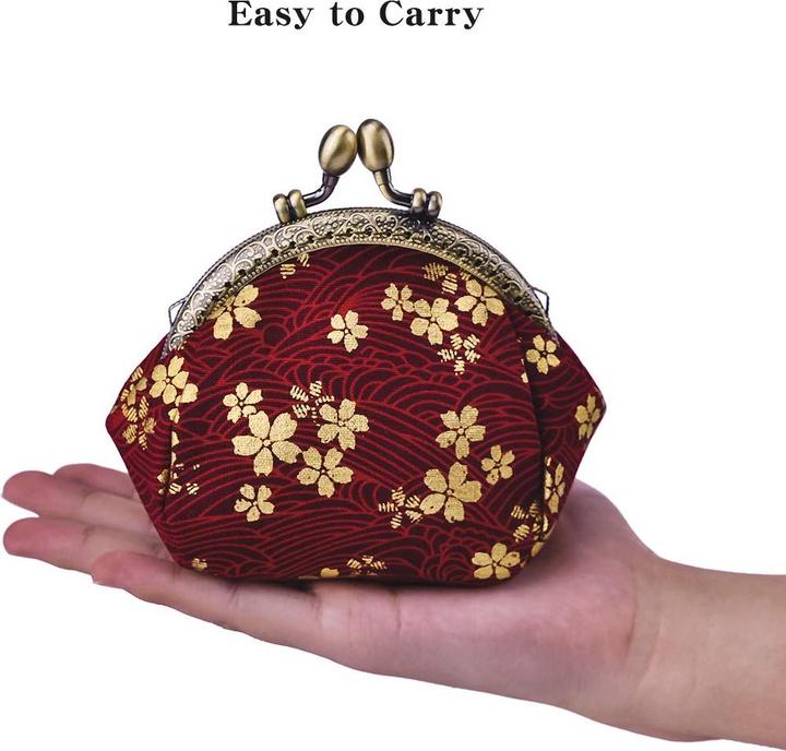 Produktbild Only-Bags.Store Floral Coin Purse Wallet mit Clipverschluss Klickverschluss