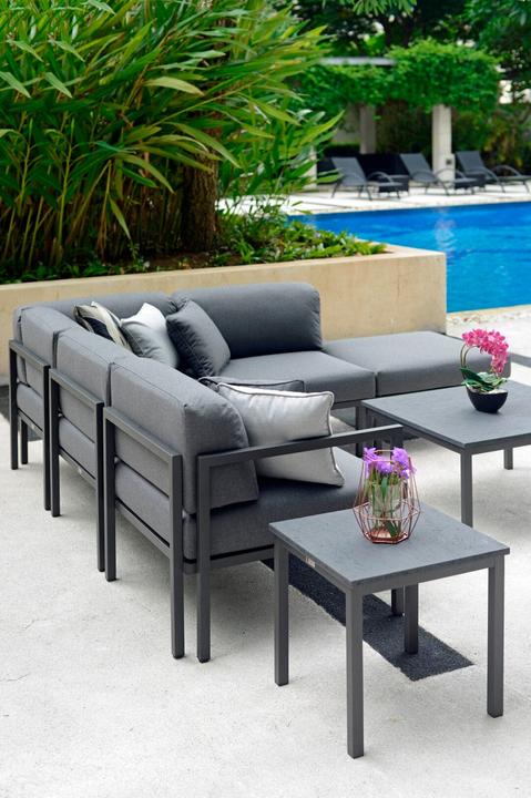 Produktbild Jardin Confort Arolla Outdoor Zierkissen 40x40cm Anthrazit laminiert (40 x 40 x 12 cm)