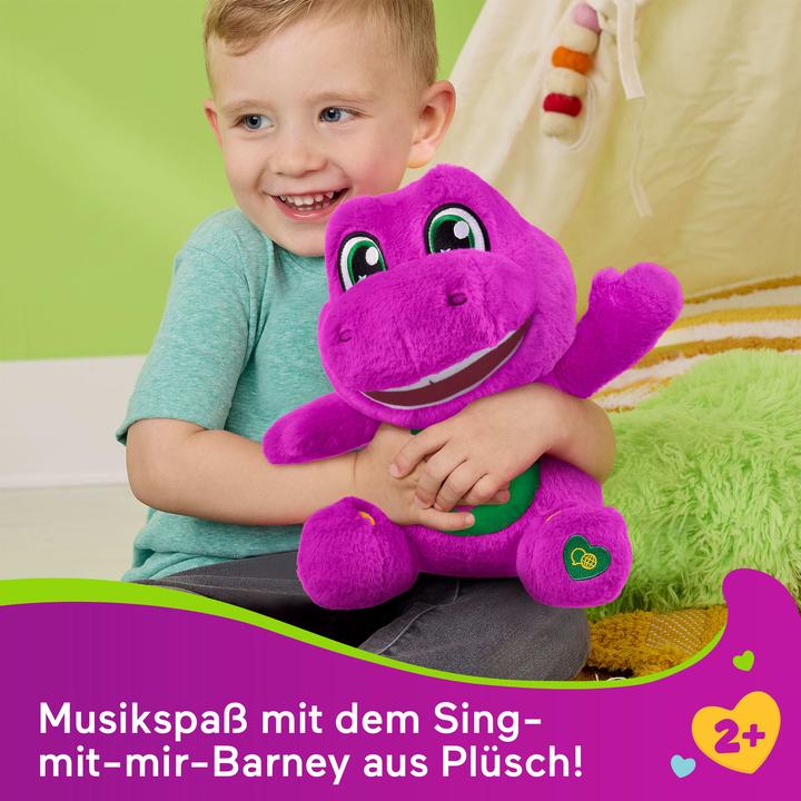 Actual product image Fisher-Price Barney's World Sing Along Barney Plush, 10.5-Inch Figure, Songs, Sounds & Soft Texture (27 cm)