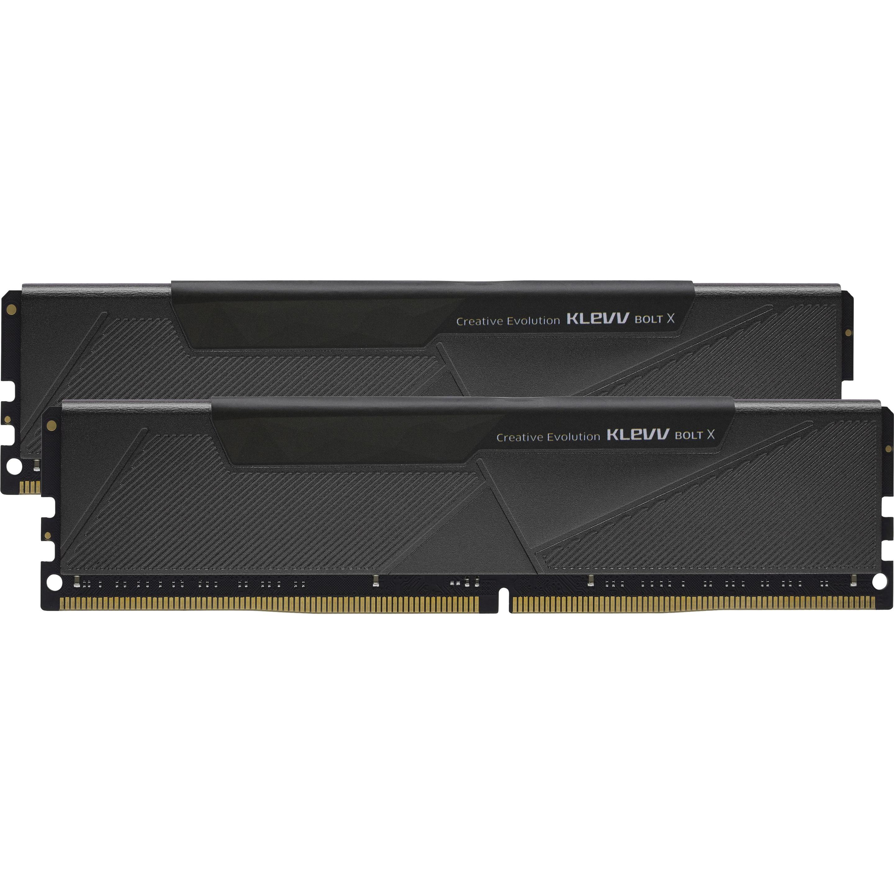 Klevv Kit Barrettes mémoire 32Go (2x16Go) Gaming Bolt X 3200Mhz (Noir) (2 x 16GB, 3200 MHz, DDR4-RAM, DIMM), Memoria RAM, Nero