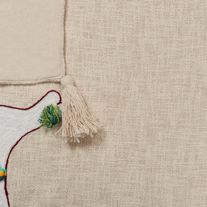 Produktbild Beliani Decke Baumwolle beige / braun 130 x 180 cm Lama-Motiv DEOGHAR (130 x 180 cm)